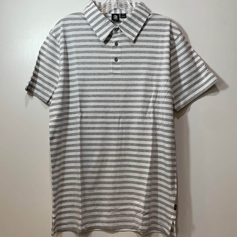 Adidas SLVR Gray/White Stripe Polo Shirt